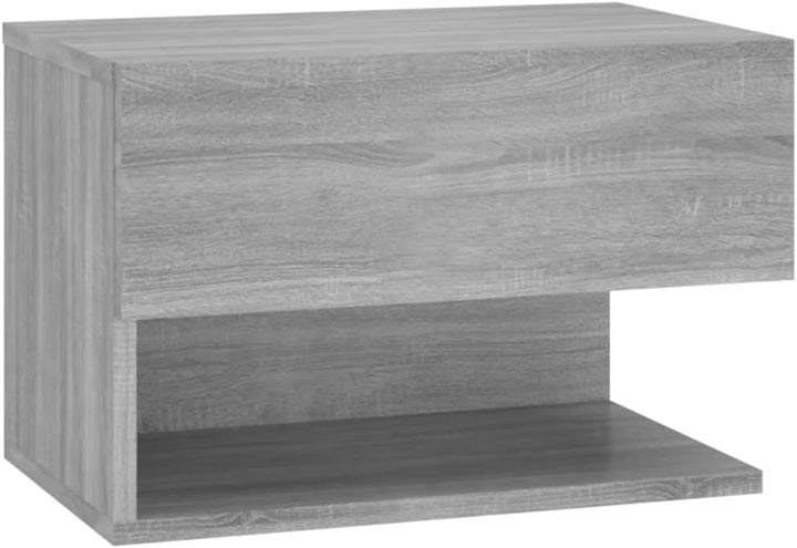 Wand-Nachttisch Grau Sonoma Holzwerkstoff 46x29,5x30 cm Nachtschrank Nachtkästchen Bedside Table Nig