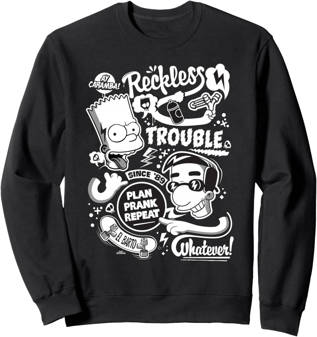 The Simpsons Bart and Milhouse Reckless Trouble Since '89 Sweatshirt