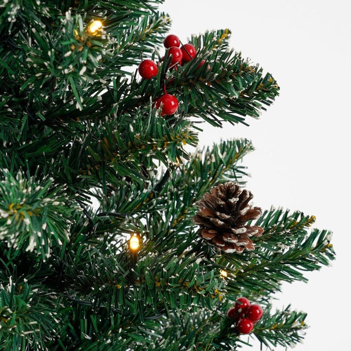 Black Box Trees Creston Künstlicher Weihnachtsbaum im Topf mit LED-Beleuchtung – H90 x Ø50 cm – Grün