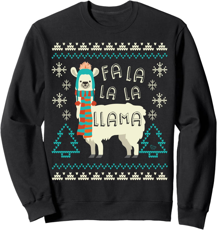 Falalala Lama Lustiges Geschenk im Weihnachtspullover-Stil Sweatshirt