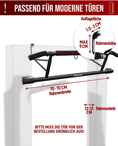 NEOLYMP Klimmzugstange für Türrahmen + E-Book mit Trainingsübungen – Pull-up Bars Pull-up Bar Türrah