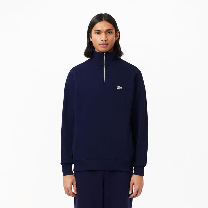 Lacoste Herren Sweatjacke SH1927, Männer Sweatshirt Reissverschluss,Regular Fit, M Marine