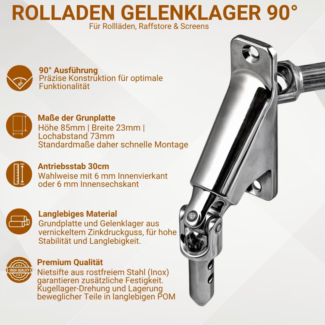 Rolladen Gelenklager 90° Lager Getriebe für Rolladen Rolladenlager Rolladen Kurbelgetriebe Gelenklag
