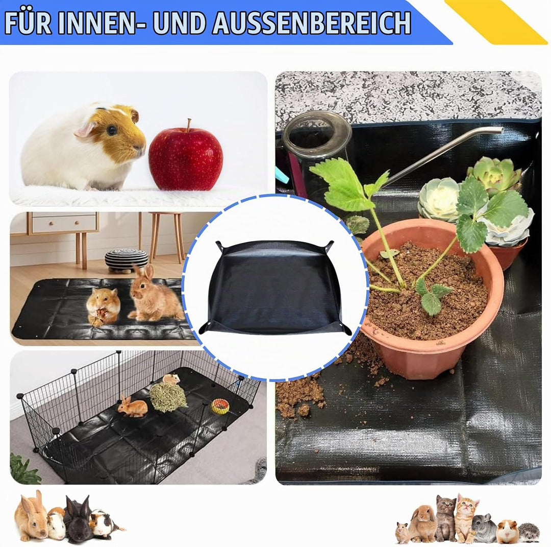 2 Stück wasserdichte Haustier-Laufgittermatte: 120 x 100cm wasserdichte Meerschweinchen Fussmatten,