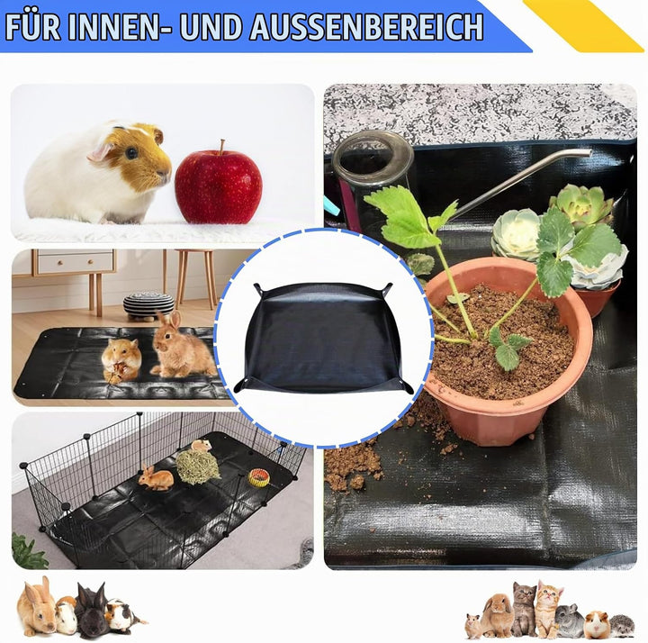 2 Stück wasserdichte Haustier-Laufgittermatte: 120 x 100cm wasserdichte Meerschweinchen Fussmatten,