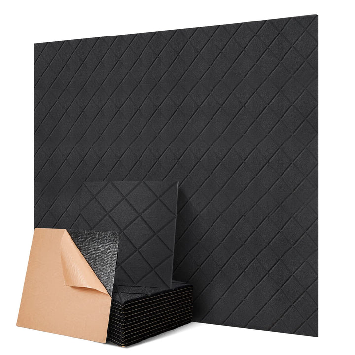 Quadratische Akustikplatten selbstklebend 12 Stück I Schallabsorber mit hoher Dichte für Wand Decken