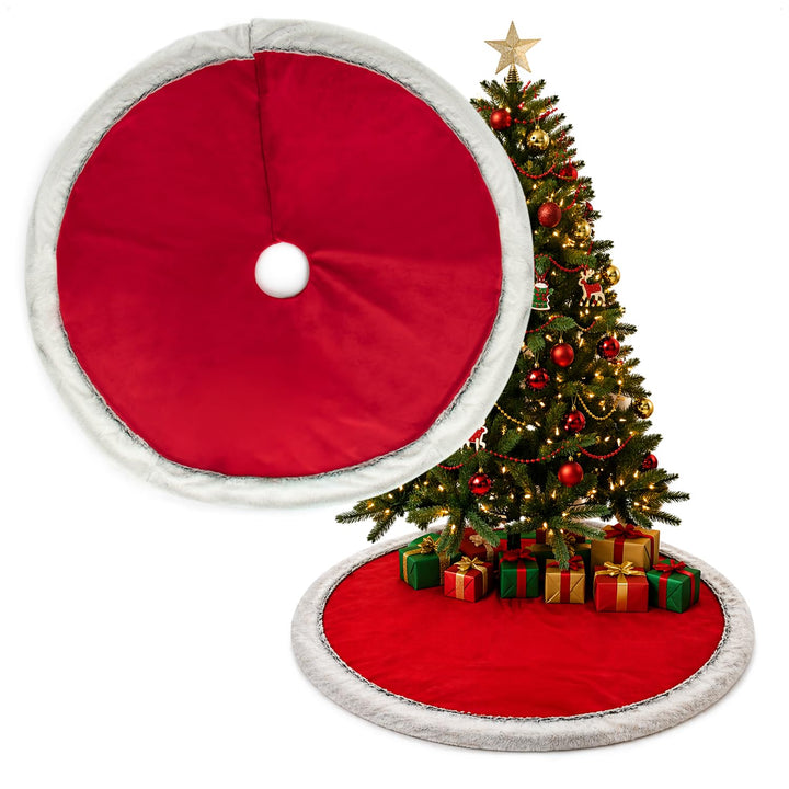 com-four® Premium Weihnachtsbaumdecke zum Schutz vor Tannennadeln - runde Christbaumdecke für den We