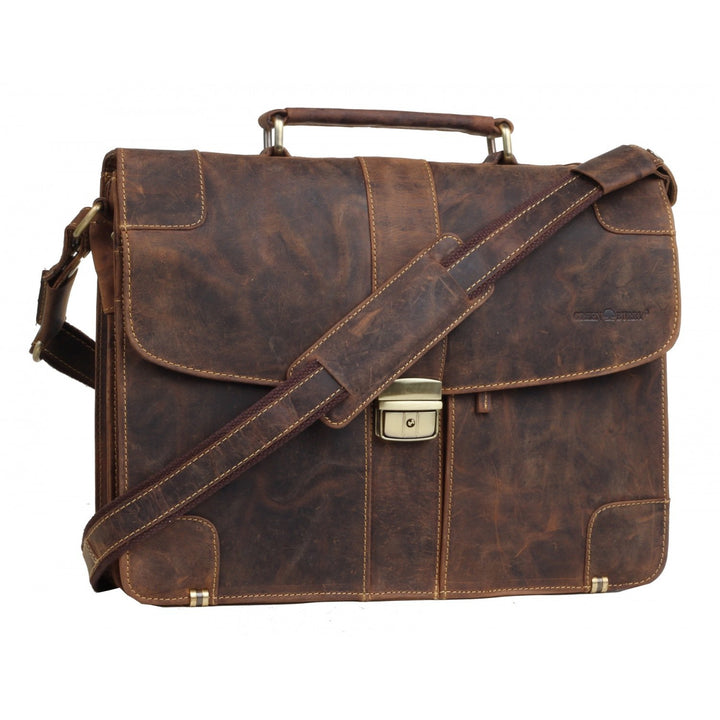 Greenburry Vintage Aktentasche braun Schwarz, Schwarz