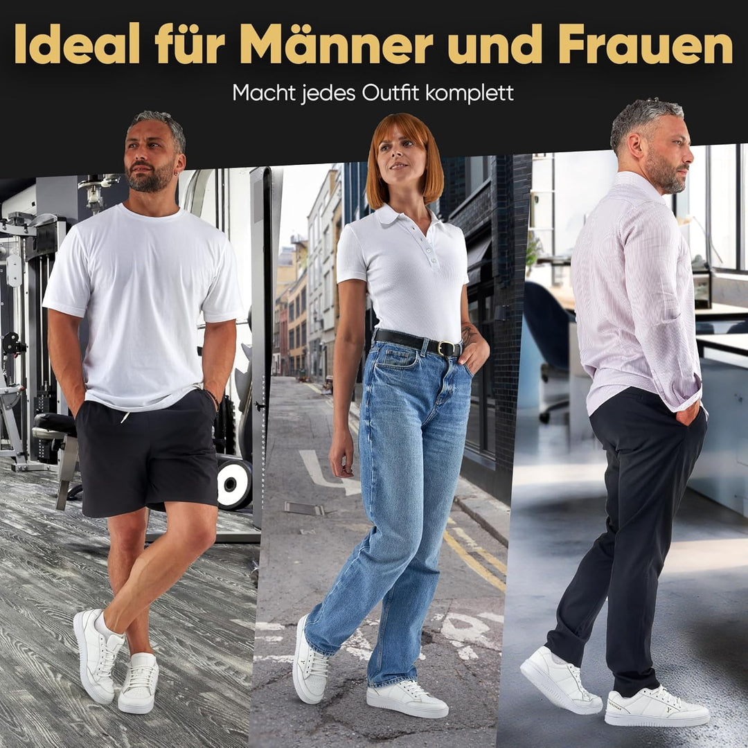 BAYKEMAN - Sneaker aus echtem Leder Unisex für Herren Damen Jungen Mädchen - sehr hochwertige, komfo