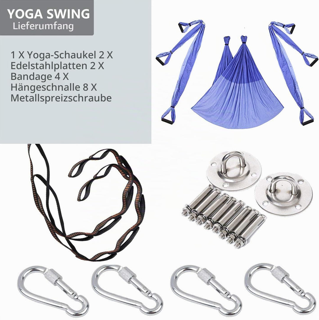 Yoga Hängematte Set Aerial,Aerial Yogatuch,Aerial Yoga Hammock Swing mit Tragetasche und Verlängerun