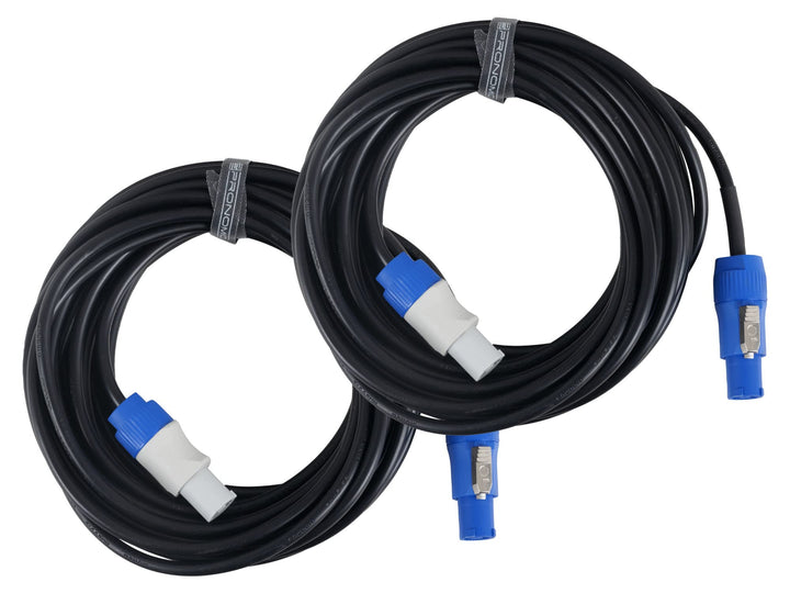 Pronomic Power Twist 10 Stromkabel Set - 2 Kabel zur Stromversorgung von Aktiv-Lautsprechern und Sch