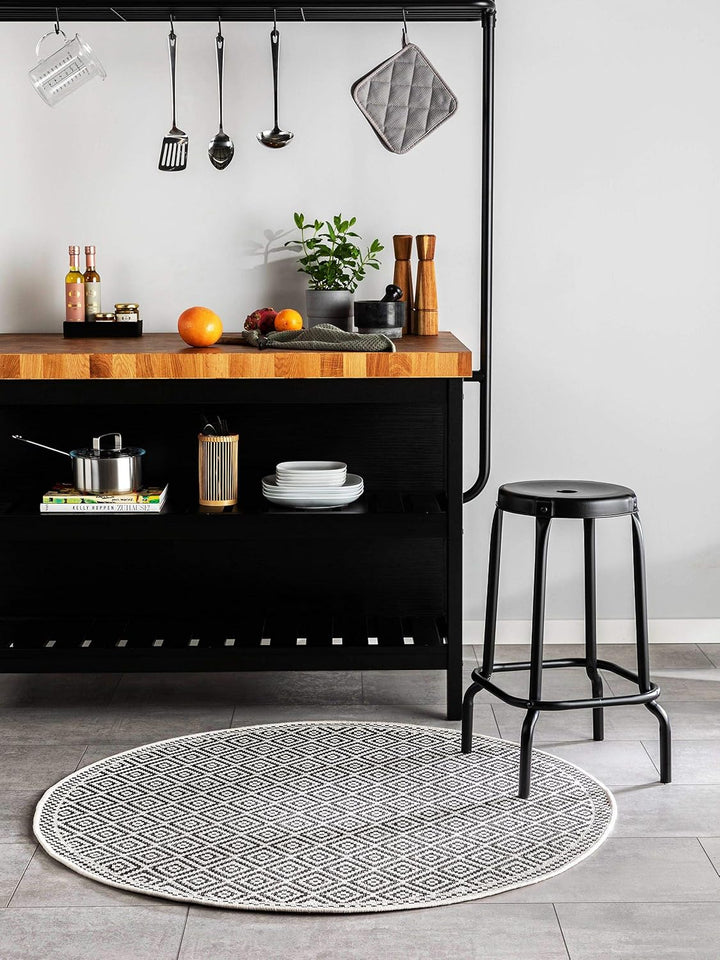 benuta Nest Teppich Cleo - Kunstfaser - Outdoor geeignet - Rund & im Style: Geometrisch, Zickzack, B