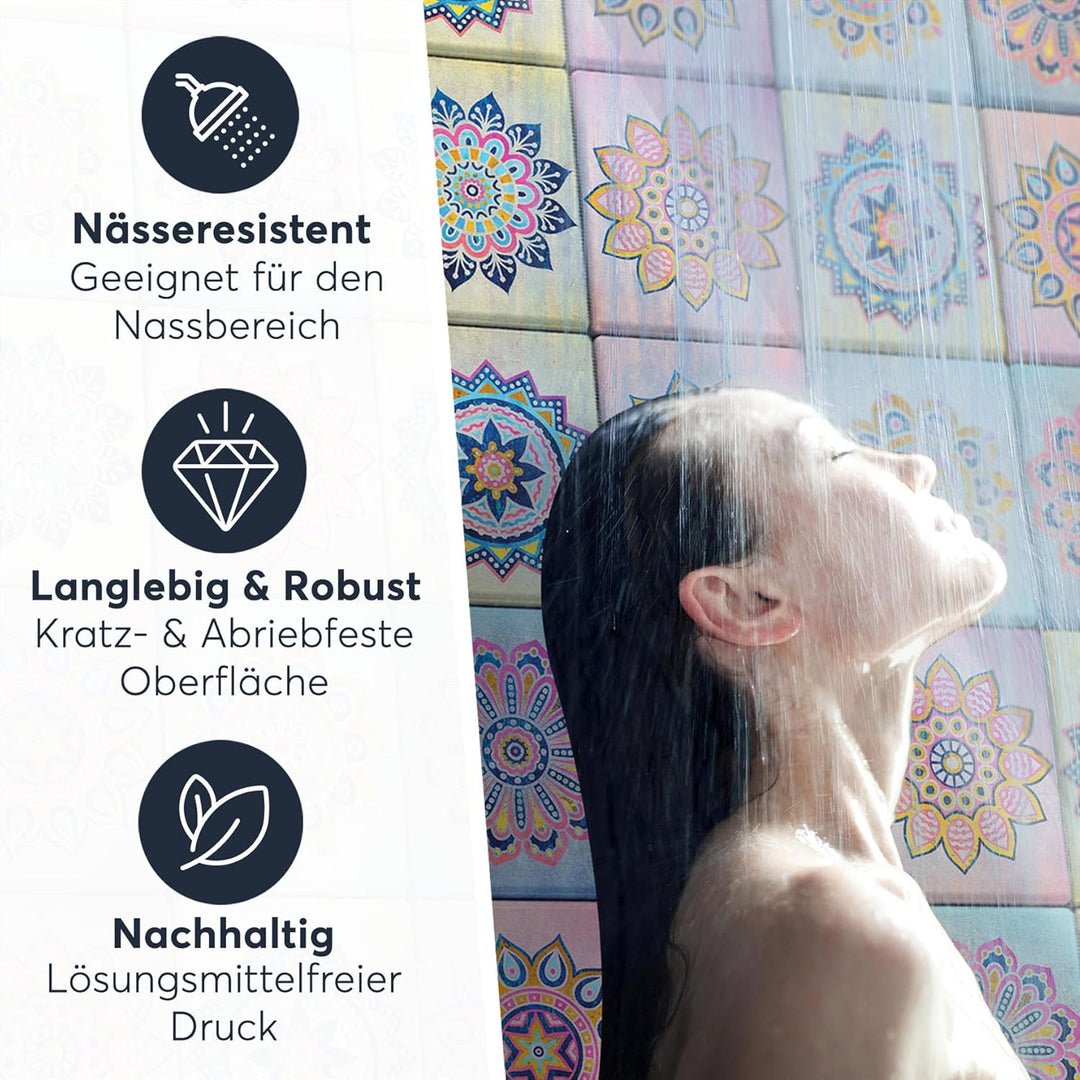 CREATISTO Klebefliesen Stickerfliesen Fliesenfolie - Klebefolie Aufkleber für Wand-Fliesen I Klebefl