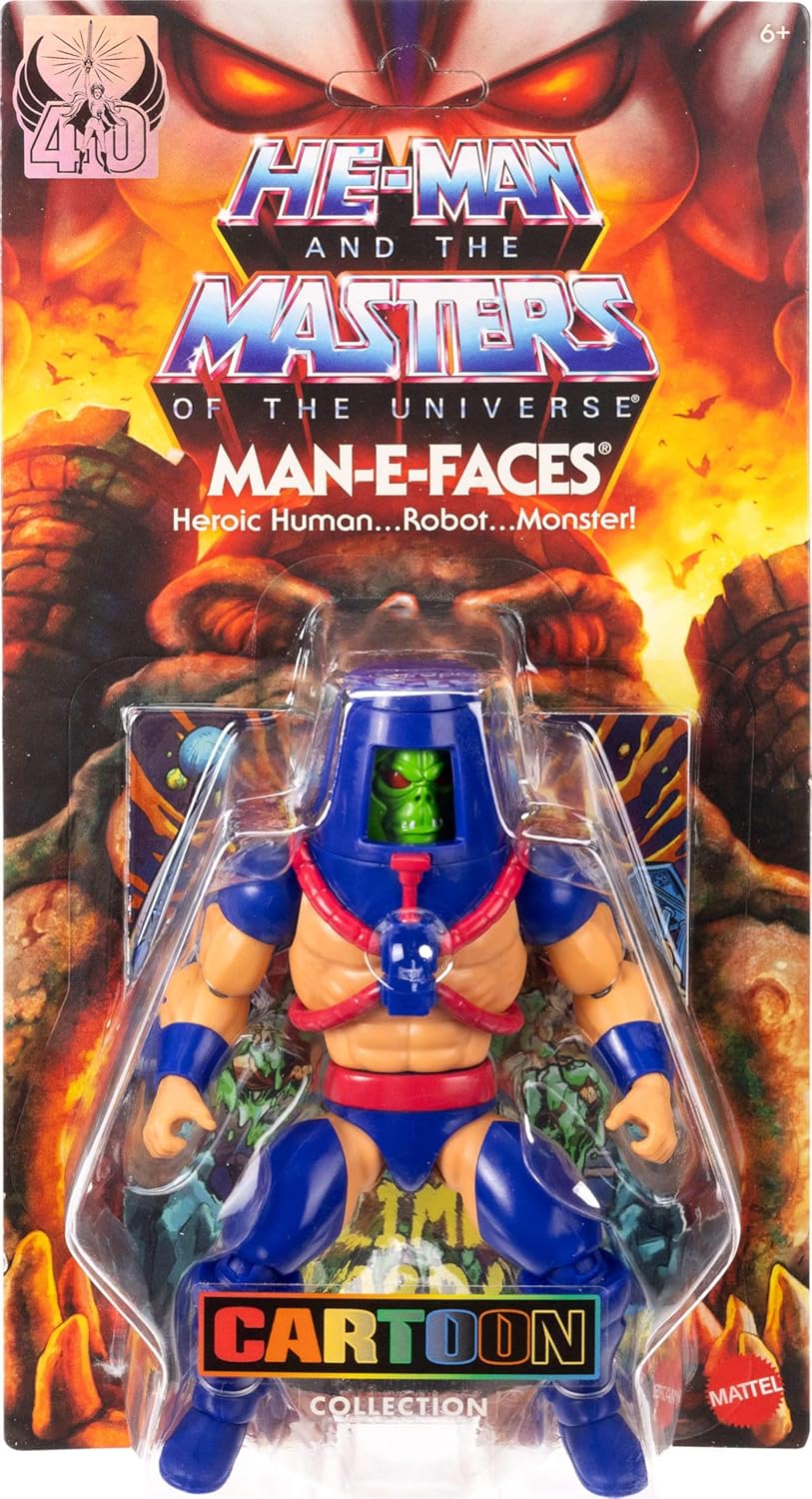 Masters of the Universe Origins Actionfigur Man-E-Faces aus der Cartoon-Kollektion, ca. 14 cm gross,