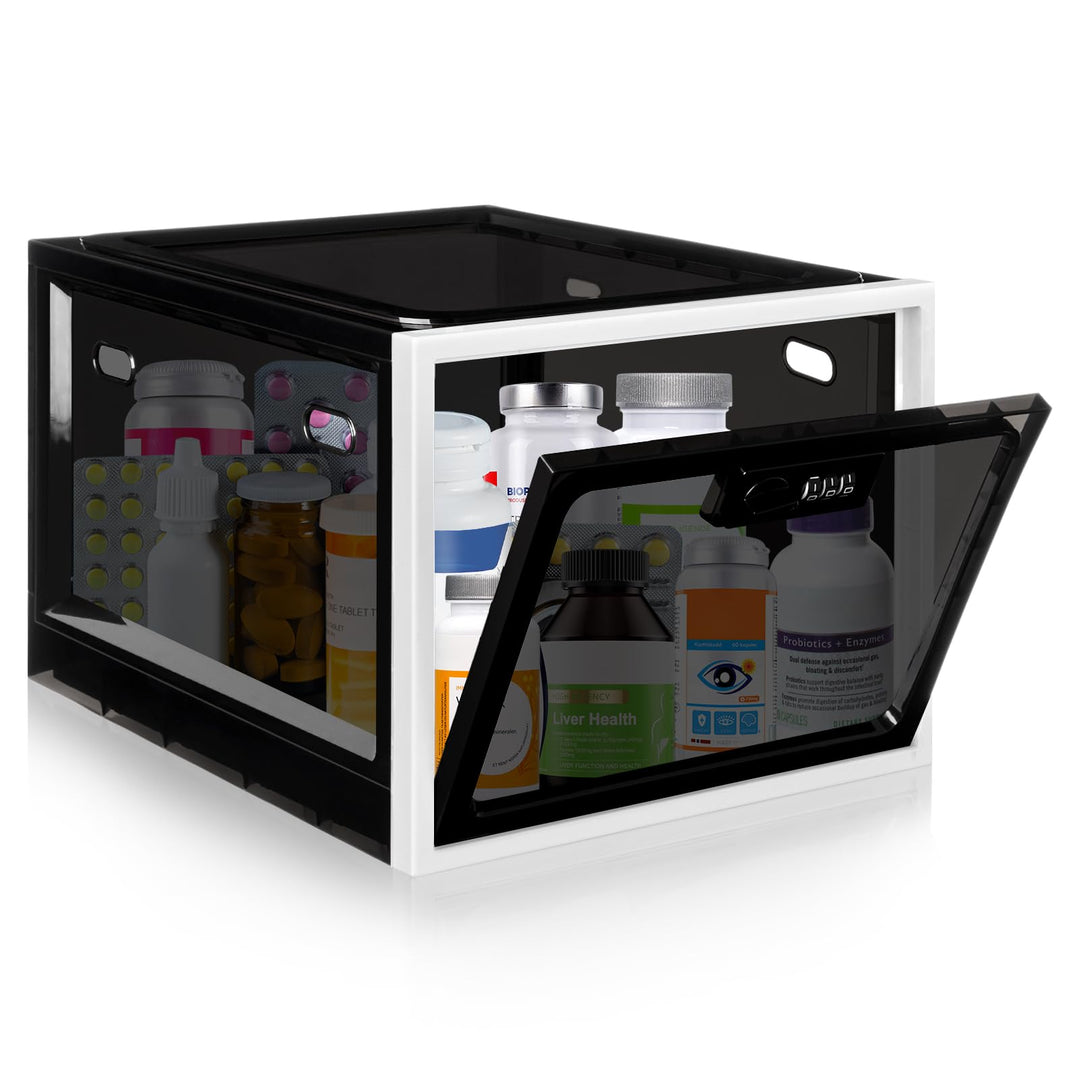 Gemaxvoled Abschliessbare Box, durchsichtige Box für Medikamente, Premium-Material abschliessbare La