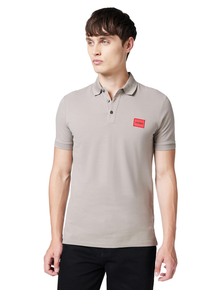 HUGO Herren Dereso222 Slim-Fit Poloshirt aus Baumwoll-Piqué mit Logo-Label S Light/Pastel Brown 237,
