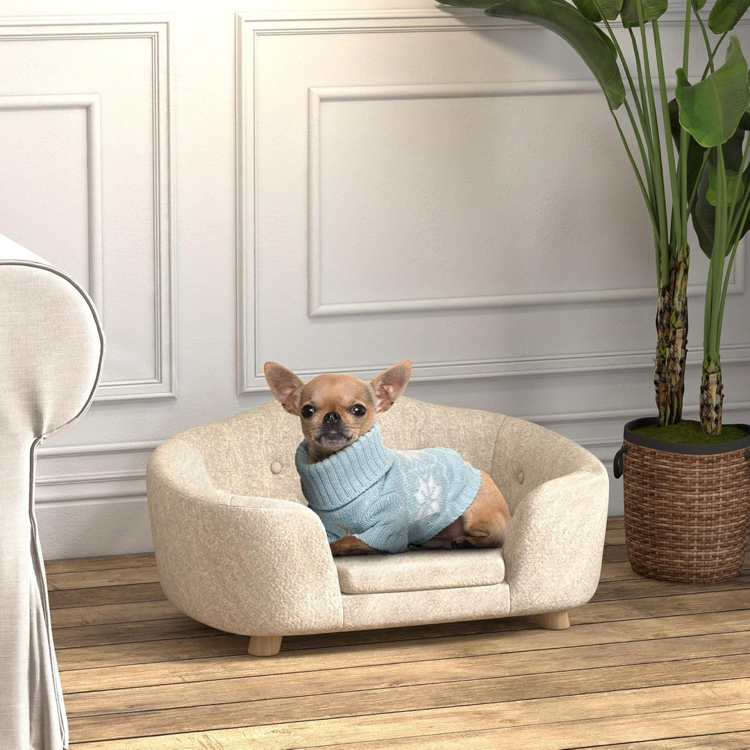 PawHut Haustiersofa Hundematte Hundebett Hundesofa Hundecouch Katzen Sofa mit Kissen Rückentasche Pl