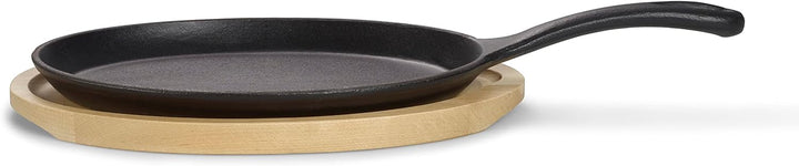 ECHTWERK Servierpfanne aus Gusseisen, Mini Pfännchen mit Servierbrett, Kleine Grillpfanne, Bereits e