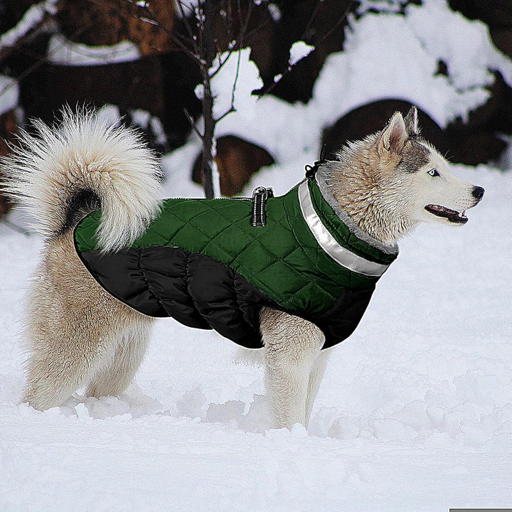 Hundemantel Winter,Hundemantel Grosse Hunde,Hundejacke mit Geschirr, Wasserdicht Wintermantel Hund m