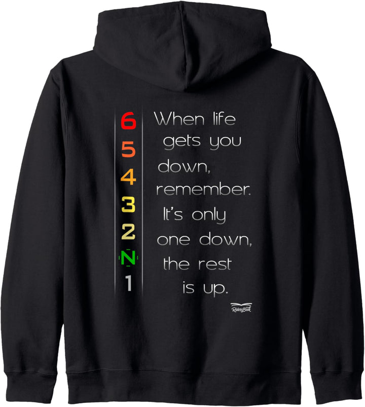 Motorradausrüstung "When Life Gets You Down" – Geschenk für Motorradfahrer Kapuzenjacke