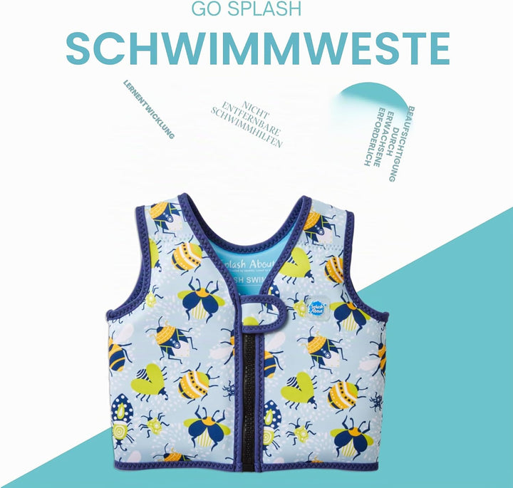 Splash About Go Splash Schwimmweste Garden Bugs 2-4 Jahre, Garden Bugs 2-4 Jahre