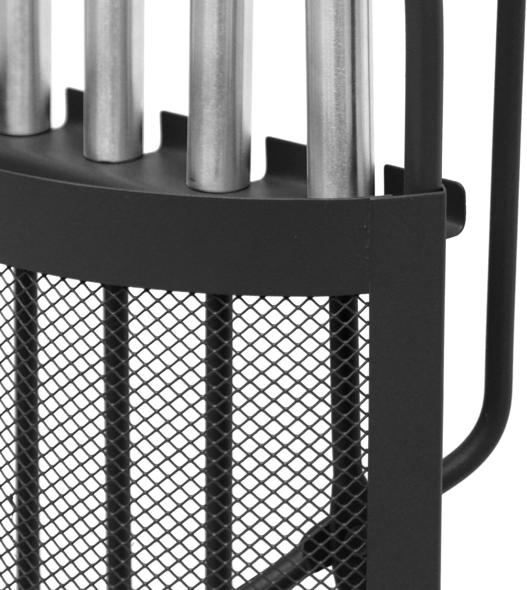 raik R1001 Kaminbesteck Albert, 4-teilig, schwarz, Edelstahlgriffe, 66 cm