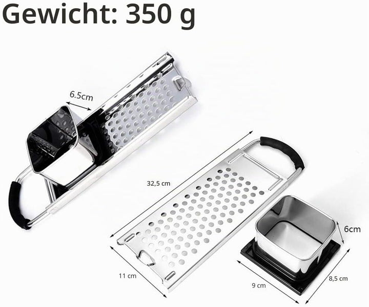 Spätzlehobel Mit Teigschlitten, Reibe, Presse Und Sieb - Edelstahl Spätzlereibe - Masse 32.5 x 11 x