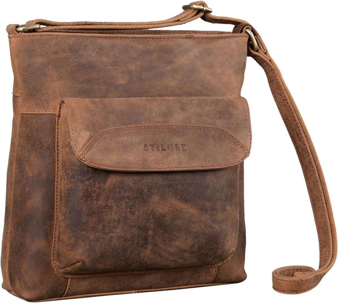 STILORD 'Tara' Kleine Handtasche Damen Crossbody Leder Elegante Umhängetasche für Frauen Ledertasche