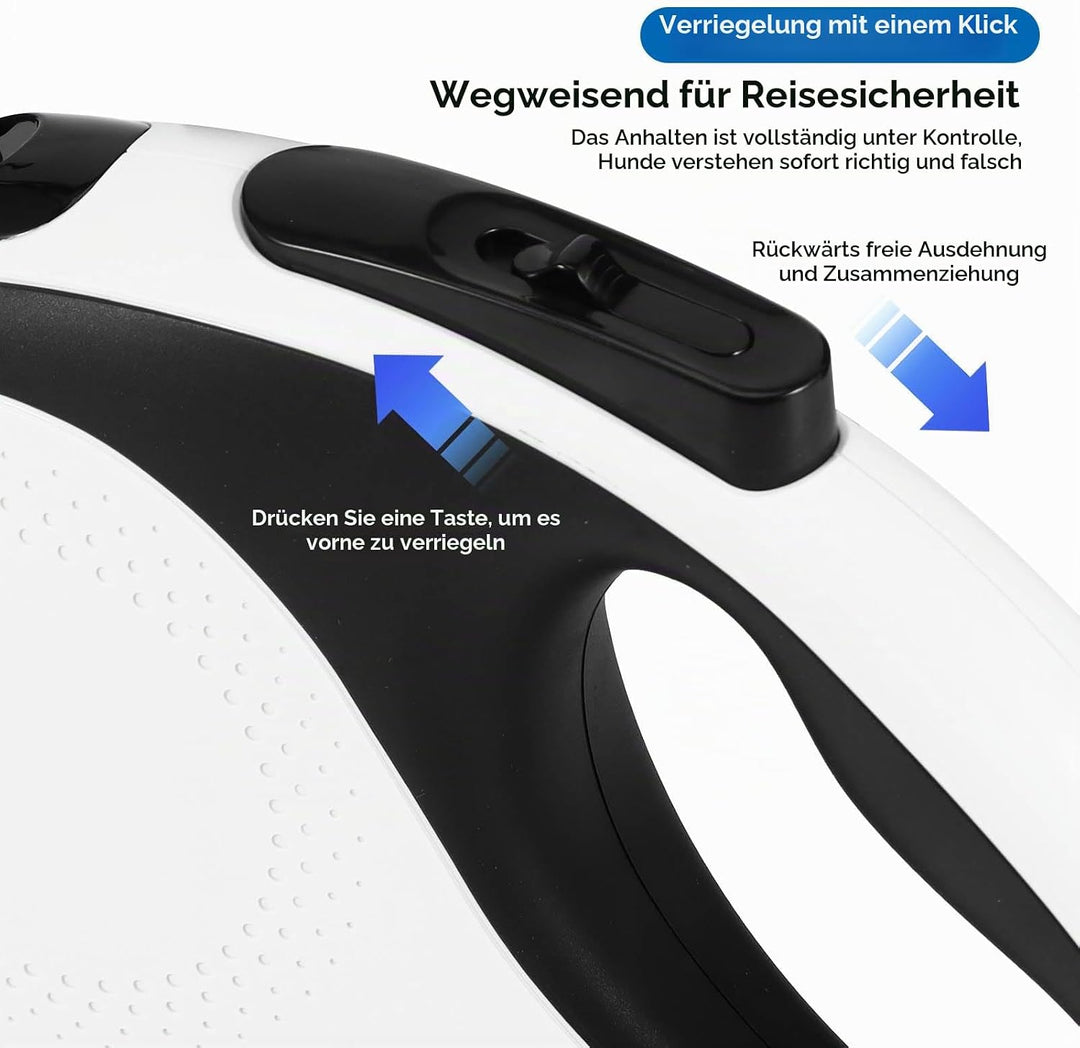 Hundeleine 5m, 360° Verknotungsfreier Flexi Leine mit LED-Licht, Rollleinen für Hunde Einziehbares Z