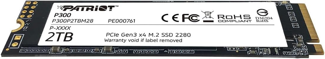 Patriot P300 M.2 PCIe Gen 3x4 2 TB SSD 2 TB Single