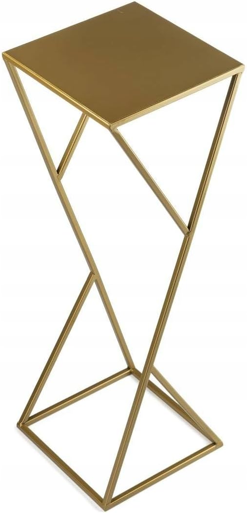 HowHomely Blumenständer Metall 70 x 24 cm - Solider und Minimalistischer Blumenhocker - Gold Pflanze