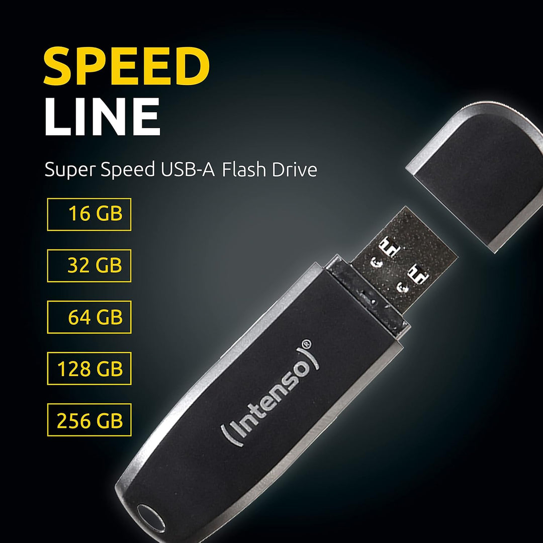 Intenso Speed Line, 2x64GB Speicherstick, USB-Stick 3.2 Gen 1x1, schwarz 64 GB - 2er Pack, 64 GB - 2