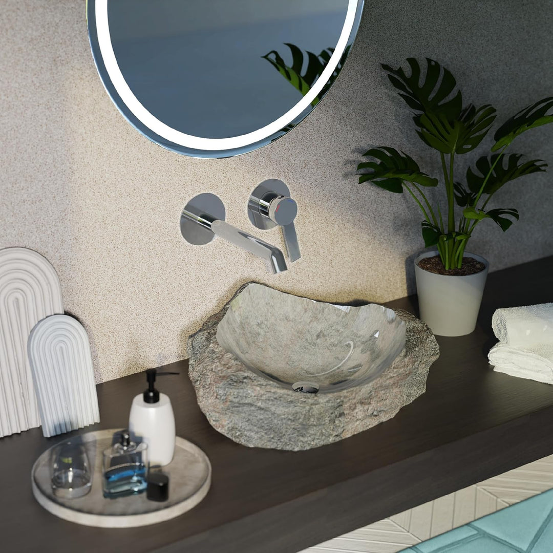 Schütte Los Angeles Waschtischarmatur für Wandmontage, Eleganter Wasserhahn fürs Badezimmer, Mischba