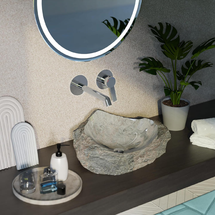 Schütte Los Angeles Waschtischarmatur für Wandmontage, Eleganter Wasserhahn fürs Badezimmer, Mischba