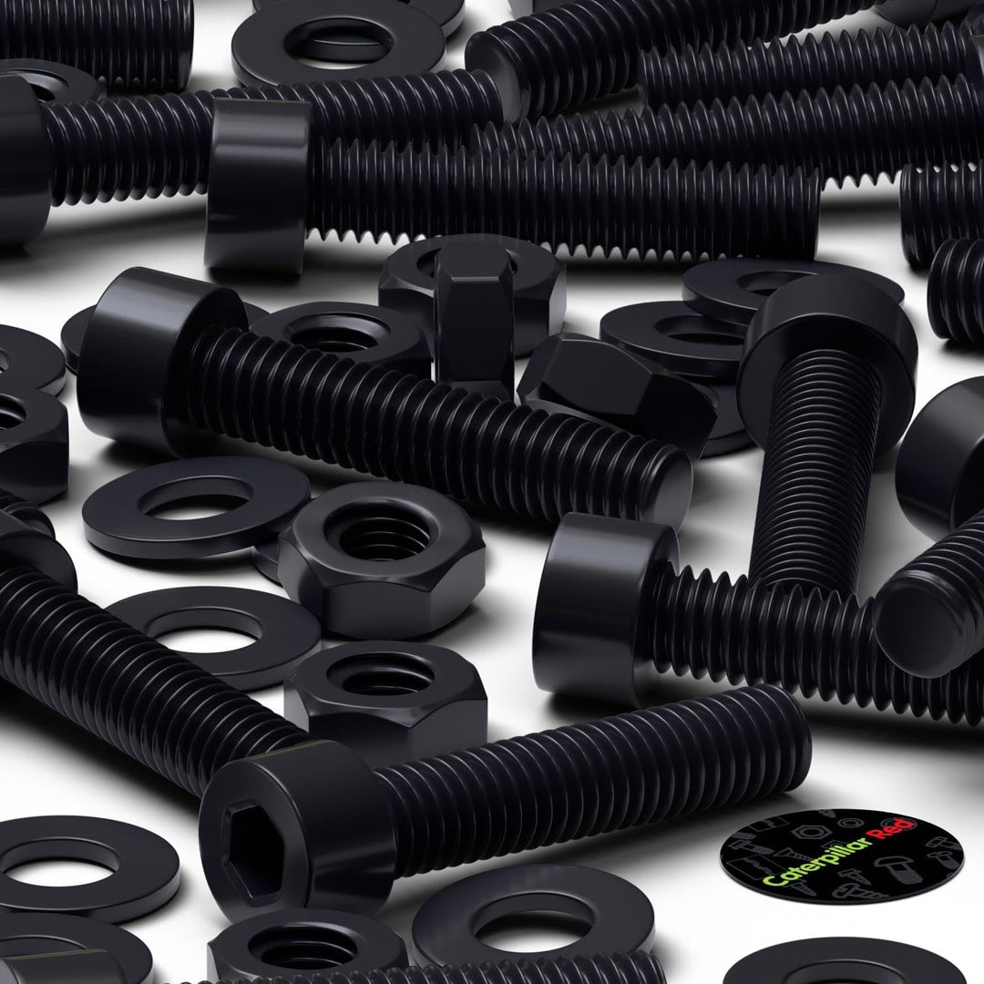 50 x Schwarze Nylon-Inbusschrauben, M4 x 20mm, Kunststoff Maschinenschrauben, Kunststoffschrauben, M