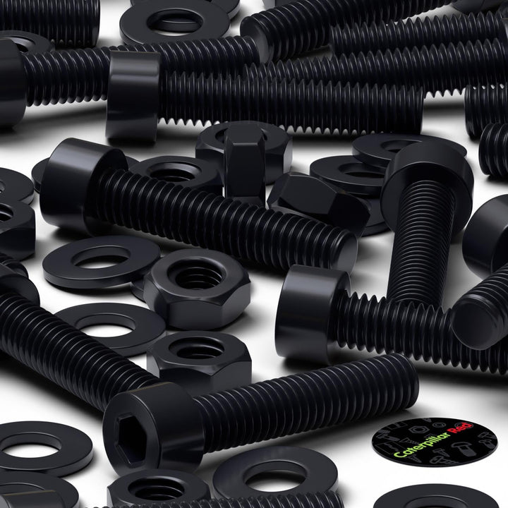 50 x Schwarze Nylon-Inbusschrauben, M4 x 20mm, Kunststoff Maschinenschrauben, Kunststoffschrauben, M