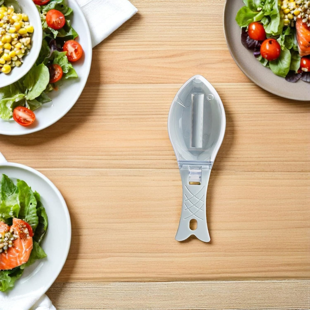 SEWACC 10 Stück Manuelles Fischschuppenentferner mit Abdeckung Ergonomischer Griff Langlebiger Edels