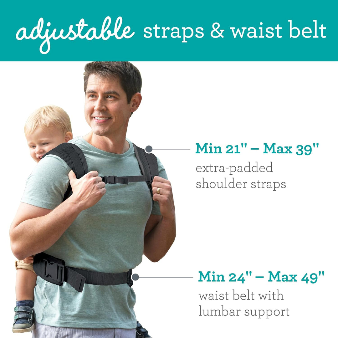 Infantino Flip 4-in-1 Light &amp; Airy Babytrage – Atmungsaktiv, Lordosenstütze, Verstellbarer Hüftgurt,