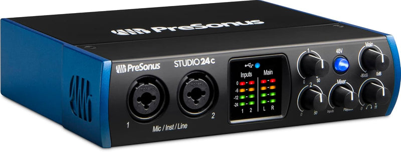 PreSonus Studio 24c, 2 Eingänge/2 Ausgänge, 192 kHz, USB-C Audio Interface mit software bundle inklu