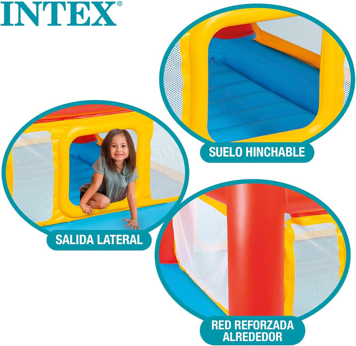 Intex 48260NP – Spielhaus Jump-O-Lene, Vinyl, Mehrfarbig, 174 x 174 x 112 cm