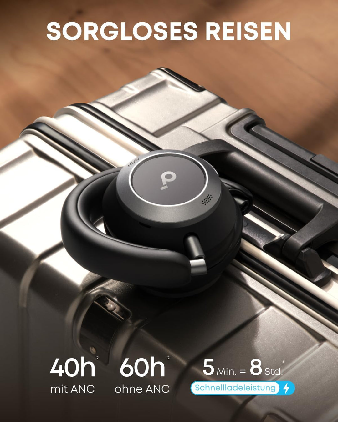 soundcore by Anker Space One Pro Kabellose Kopfhörer, Adaptives aktives Noise Cancelling, 6 Mikros,