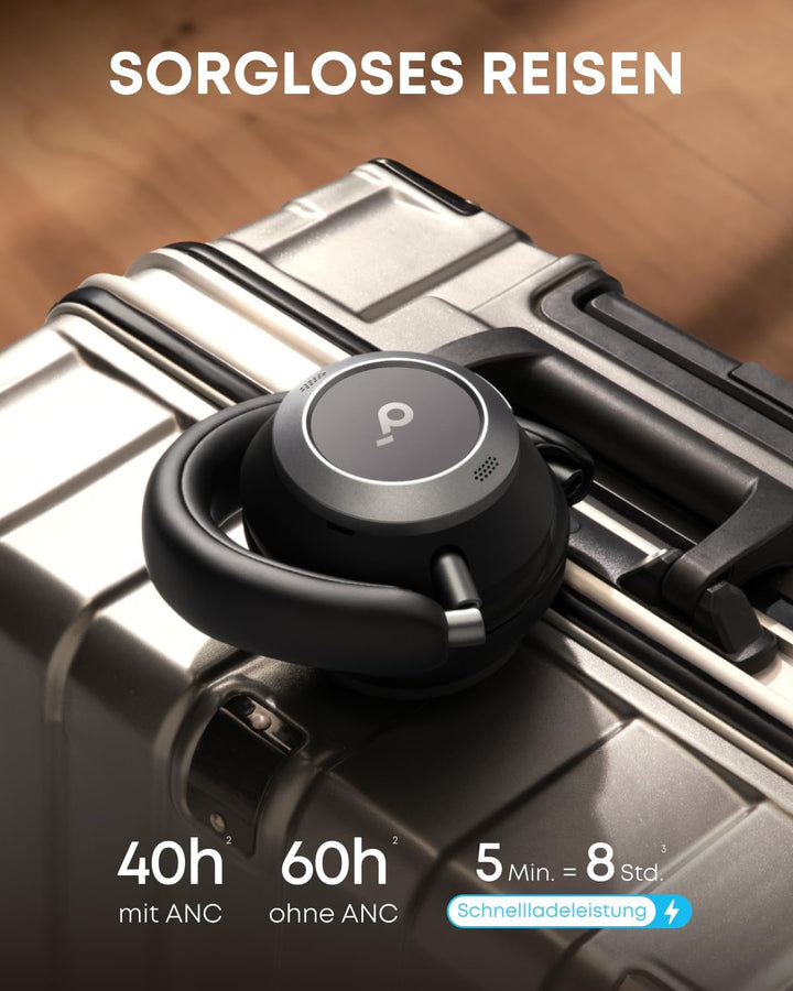 soundcore by Anker Space One Pro Kabellose Kopfhörer, Adaptives aktives Noise Cancelling, 6 Mikros,