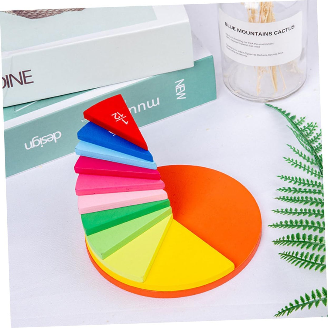 BESTonZON Buntes Holz bruchkreis lernspielzeug für Vielseitige Bruchscheiben zur Anschaulichen Mathe