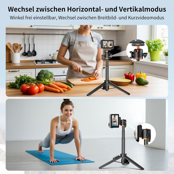 VRIG AC-90S Selfie Stick Stativ für DJI Osmo Action 6/5 Pro/ 4/ Osmo 360 | 55 cm Verlängerungsstab m