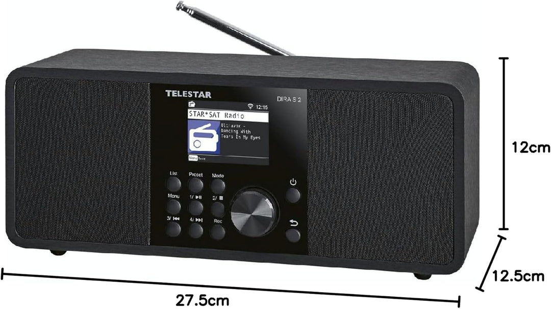 Telestar DIRA S 2 Multifunktions-Stereoradio Digiradio, Hybridradio, DAB+/UKW Stereo Schwarz, Stereo