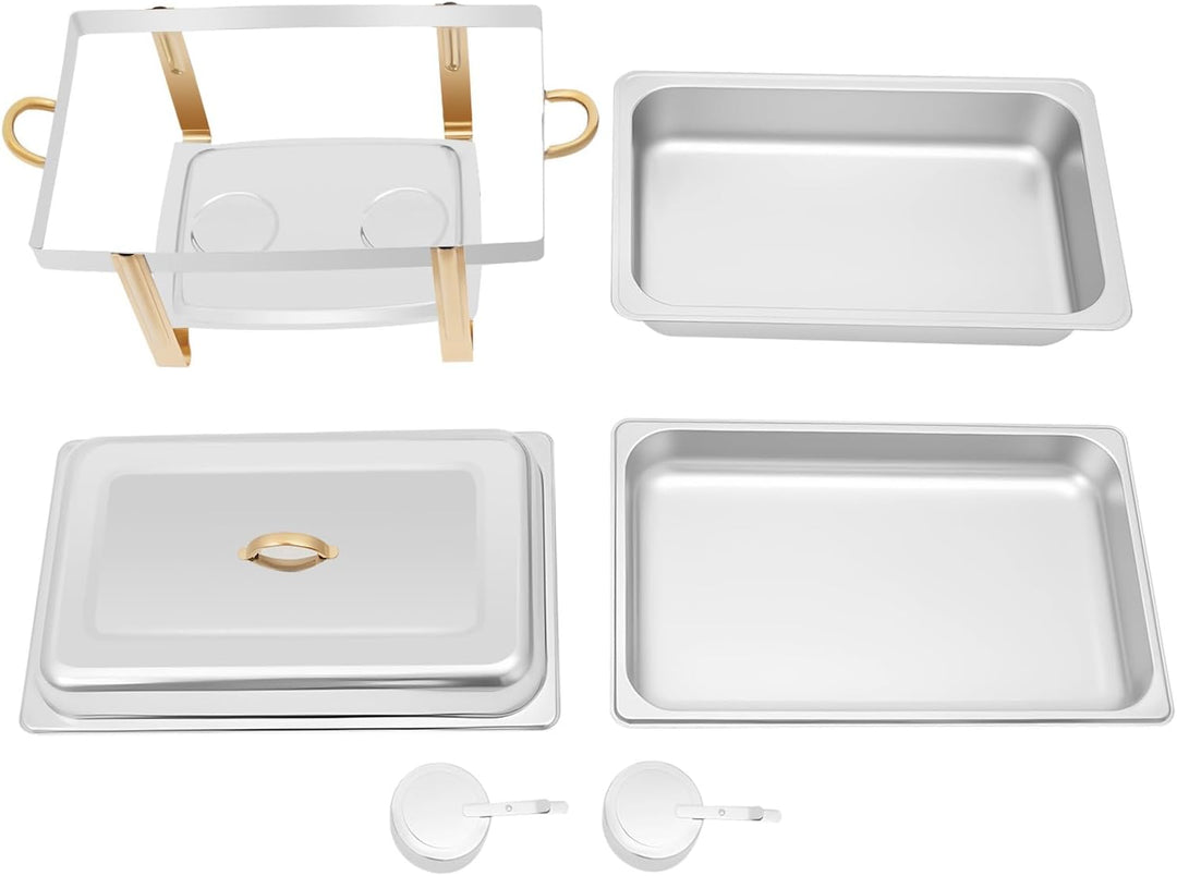 9L Chafing Dish Speisewärmer, 63 * 35 * 32cm Edelstahl Warmhaltebehälter, Grosse Kapazität, für Buff