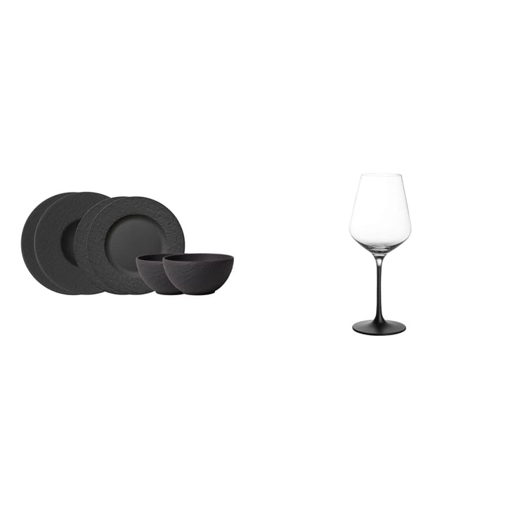 Villeroy &amp; Boch - Manufacture Rock Starter-Set, 6 tlg., Premium Porzellan, Schwarz &amp; Manufacture Roc