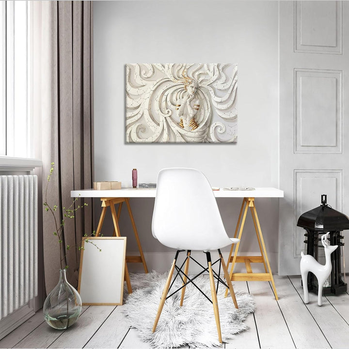 Forwall Leinwandbilder Canvas Medusa Frau 3D Modern Schlafzimmer Wohnzimmer Bilder Wandbild Kunstdru