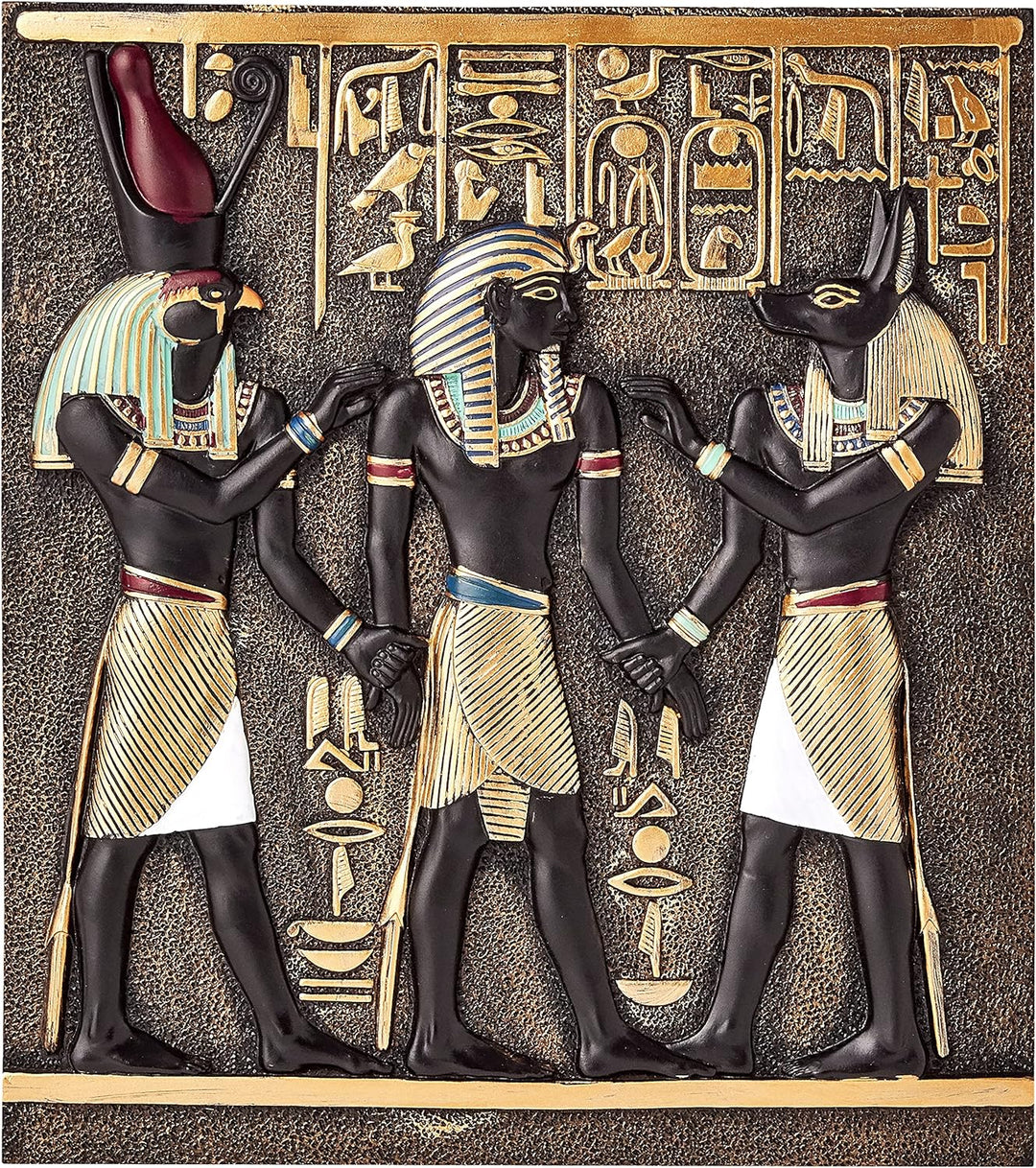 Design Toscano Ramses I zwischen Horus und Anubis, Wandfries