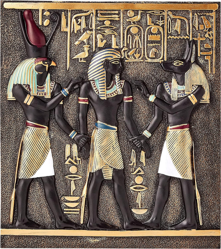 Design Toscano Ramses I zwischen Horus und Anubis, Wandfries